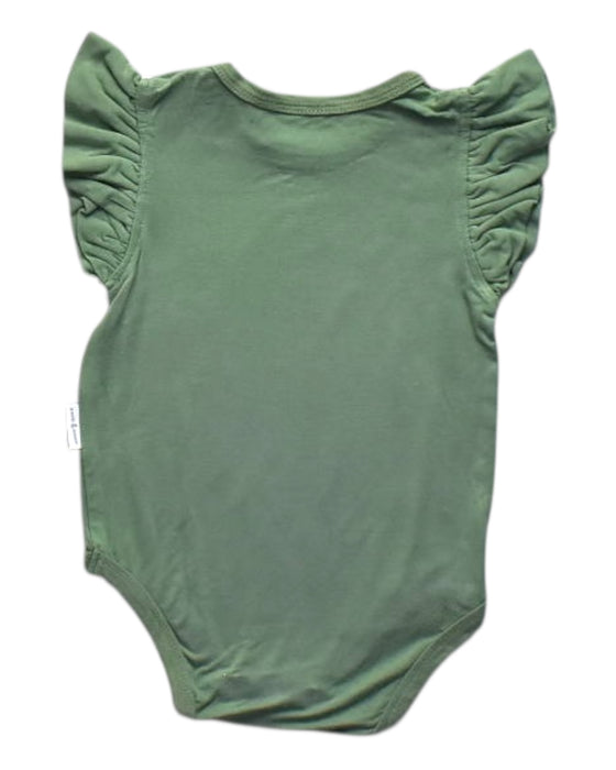 A Green Sleeveless Bodysuits from Raph and Remy in size 6-12M for girl. (Back View)