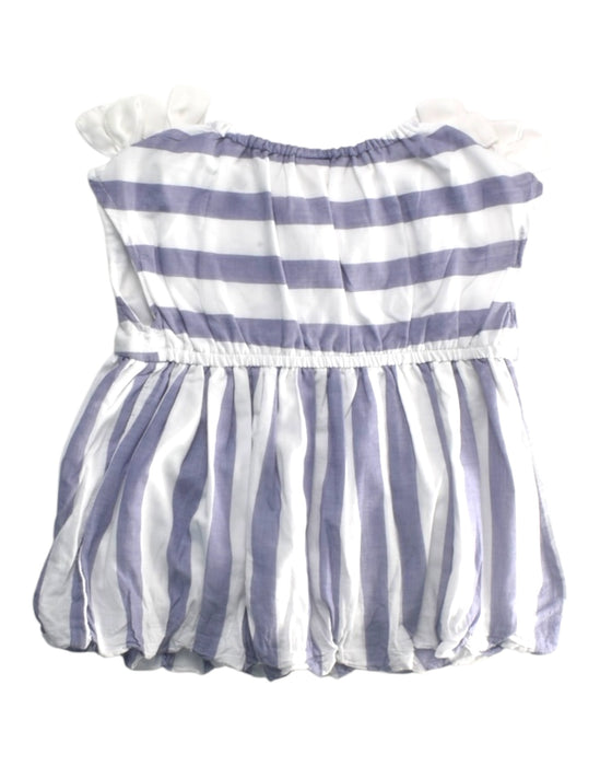 A Blue Sleeveless Dresses from Petit Main in size 3T for girl. (Back View)