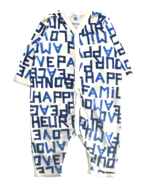 A White Long Sleeve Rompers from Petit Bateau in size 3-6M for boy. (Front View)