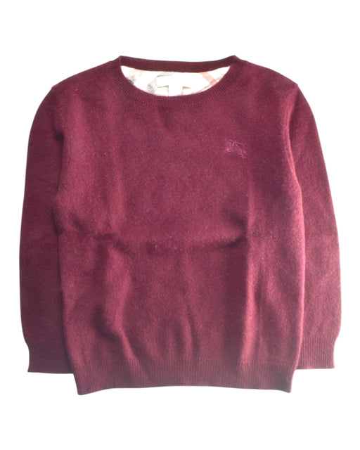 A Burgundy Knit Sweaters from Burberry in size 6T for boy. (Front View)