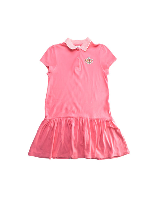 A Pink Short Sleeve Dresses from Petit Bateau in size 8Y for girl. (Front View)