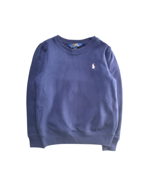 A Blue Crewneck Sweatshirts from Polo Ralph Lauren in size 6T for girl. (Front View)