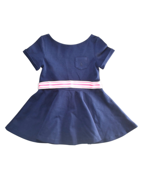 A Navy Short Sleeve Dresses from Polo Ralph Lauren in size 2T for girl. (Front View)