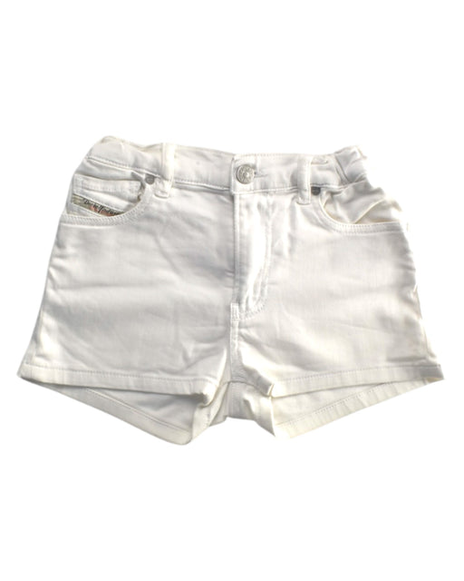 A White Shorts from Diesel in size 6T for girl. (Front View)