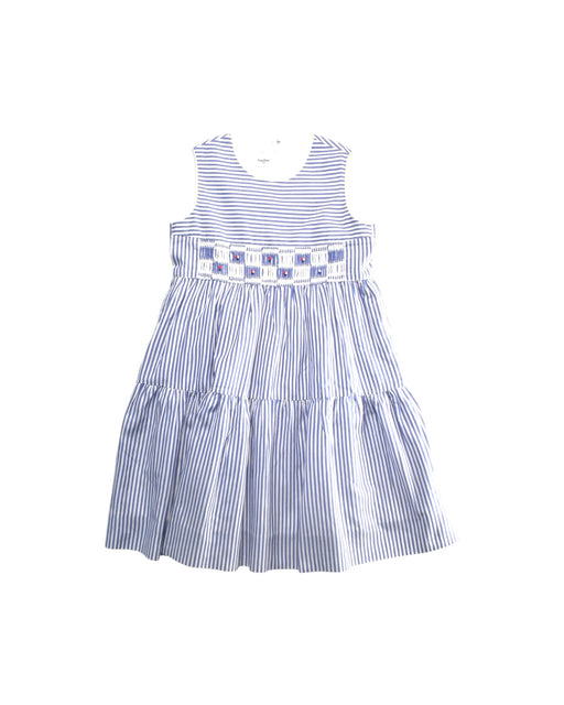 A Blue Sleeveless Dresses from Familiar in size 5T for girl. (Front View)