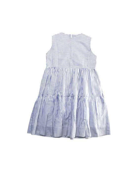 A Blue Sleeveless Dresses from Familiar in size 5T for girl. (Back View)