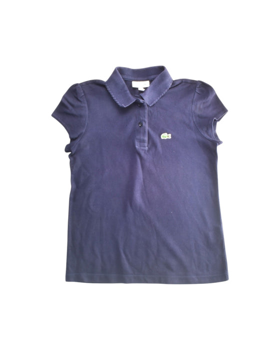 A Navy Short Sleeve Polos from Lacoste in size 8Y for girl. (Front View)