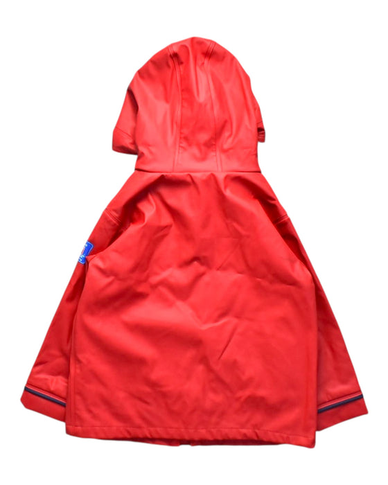 A Red Rain Jackets from Jojo Maman Bébé in size 2T for boy. (Back View)