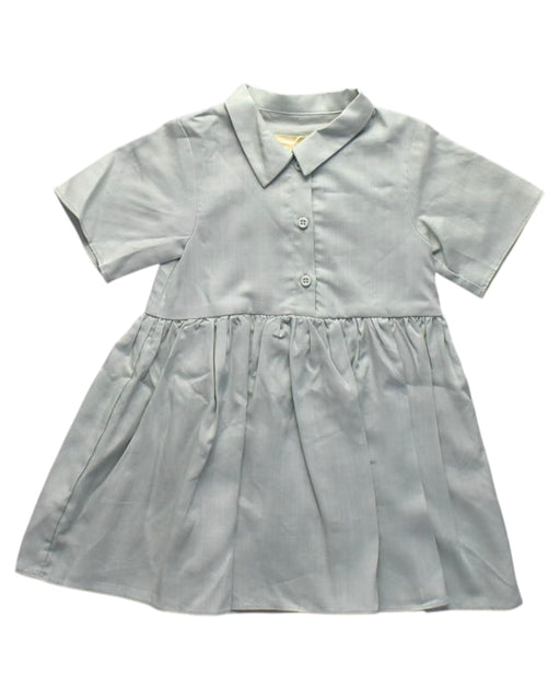 A Grey Short Sleeve Dresses from Our Mini Nature in size 4T for girl. (Front View)