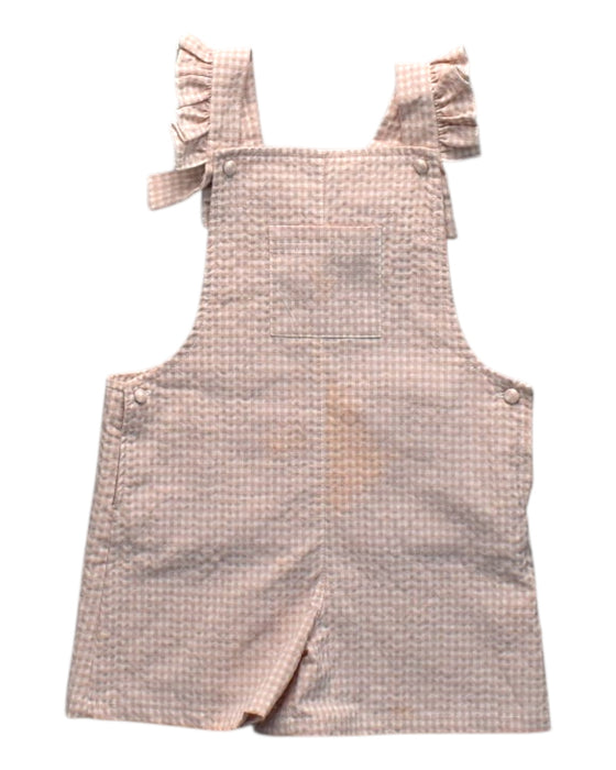 A Pink Overall Shorts from Petite Lucette in size 3T for girl. (Front View)