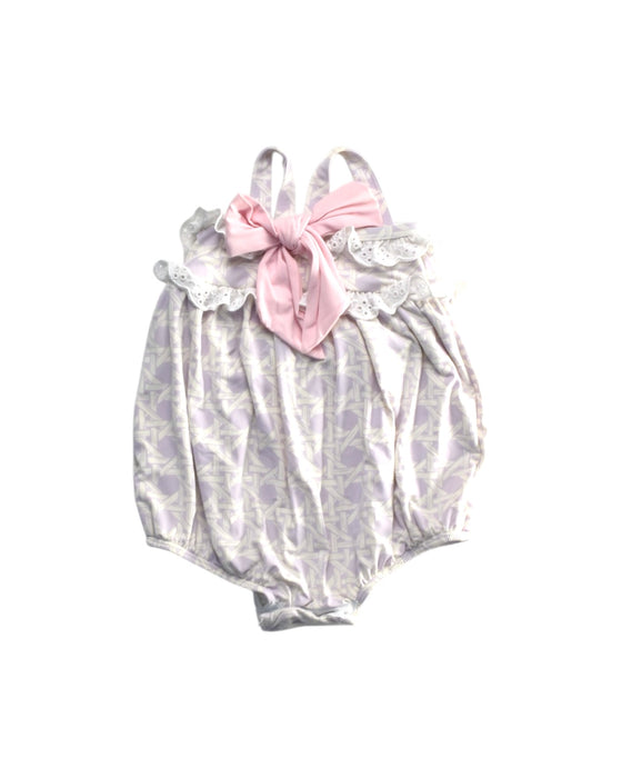 A White Sleeveless Rompers from The Beaufort Bonnet Company in size 0-3M for girl. (Back View)