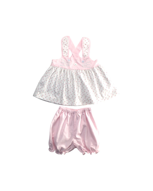 A Pink Overall Sets from The Beaufort Bonnet Company in size 6-12M for girl. (Front View)