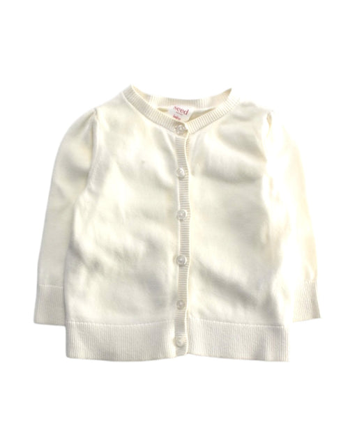 A White Cardigans from Seed in size 6-12M for girl. (Front View)