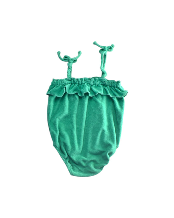 A Green Sleeveless Rompers from Seed in size 12-18M for girl. (Back View)