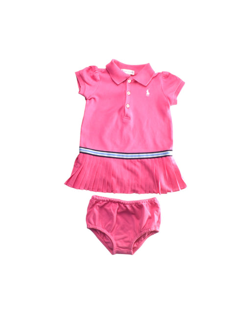 A Pink Dress Sets from Ralph Lauren in size 3-6M for girl. (Front View)