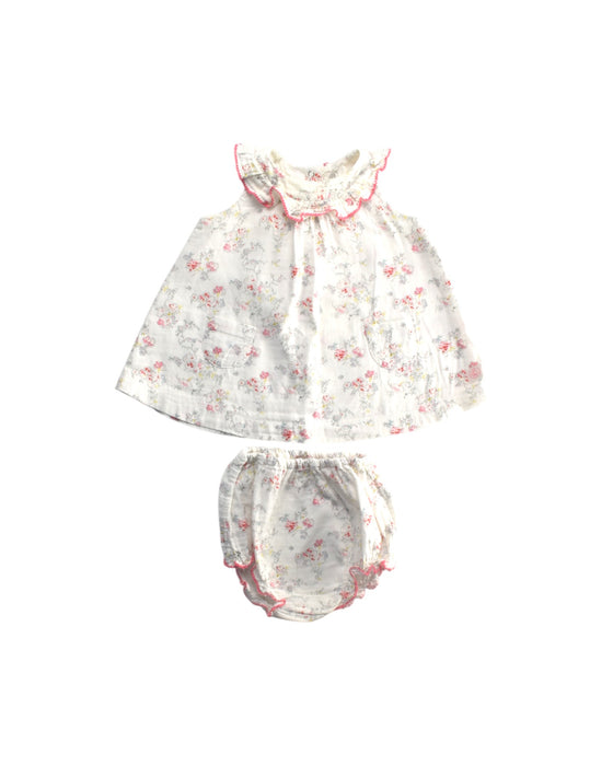 A White Shorts Sets from Petit Bateau in size 3-6M for girl. (Front View)