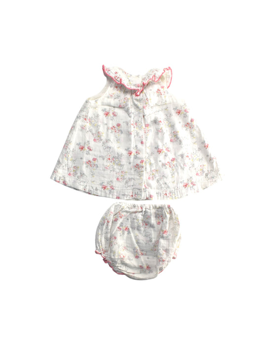 A White Shorts Sets from Petit Bateau in size 3-6M for girl. (Back View)