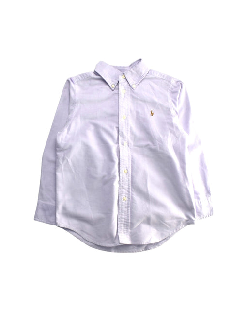 A White Long Sleeve Shirts from Ralph Lauren in size 5T for boy. (Front View)