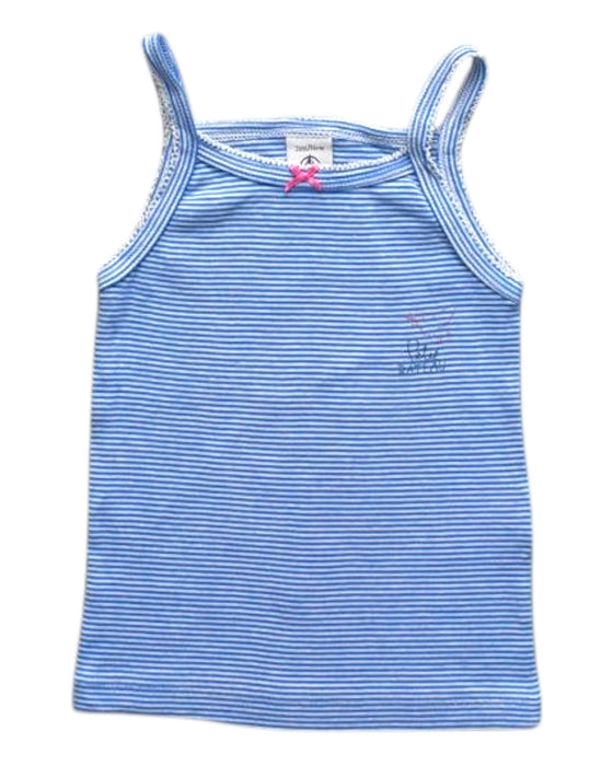 A Blue Sleeveless Tops from Petit Bateau in size 2T for girl. (Front View)