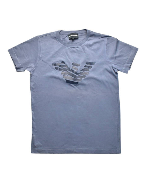 A Blue Short Sleeve T Shirts from Emporio Armani in size 12Y for boy. (Front View)