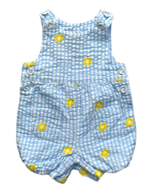 A Blue Overall Shorts from Jojo Maman Bébé in size 3-6M for girl. (Front View)