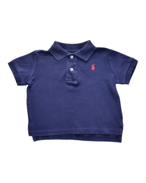 A Navy Short Sleeve Polos from Ralph Lauren in size 6-12M for boy. (Front View)