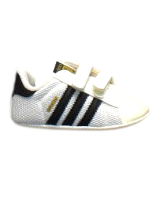 A White Sneakers from Adidas in size 6-12M for boy. (Back View)