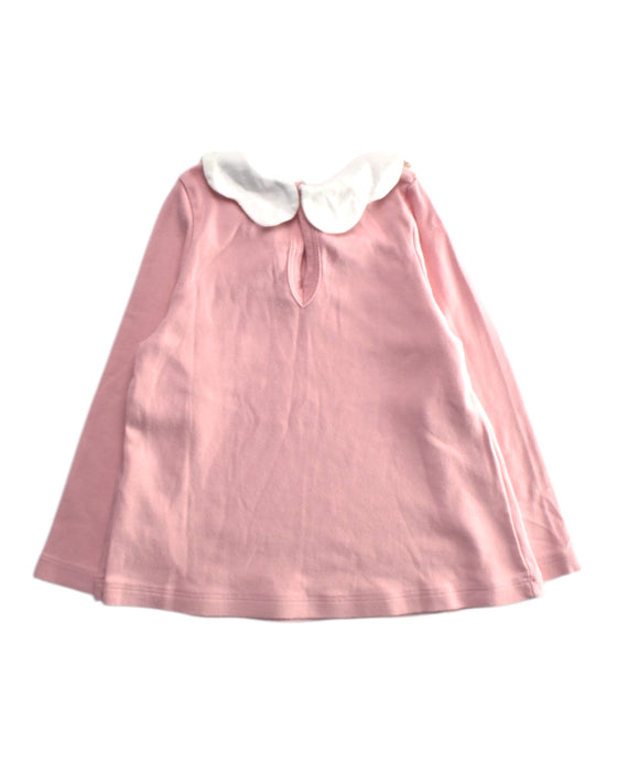 A Pink Long Sleeve Tops from Petit Bateau in size 2T for girl. (Back View)