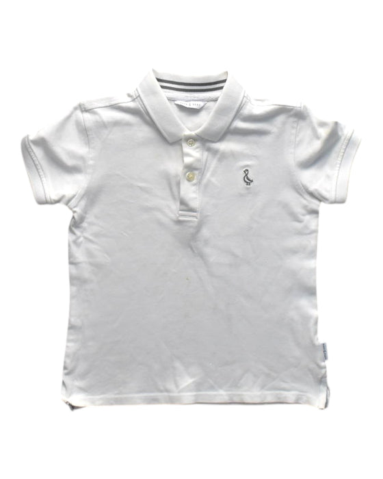 A White Short Sleeve Polos from Raph and Remy in size 5T for boy. (Front View)