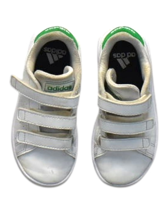 A White Sneakers from Adidas in size 5T for boy. (Back View)