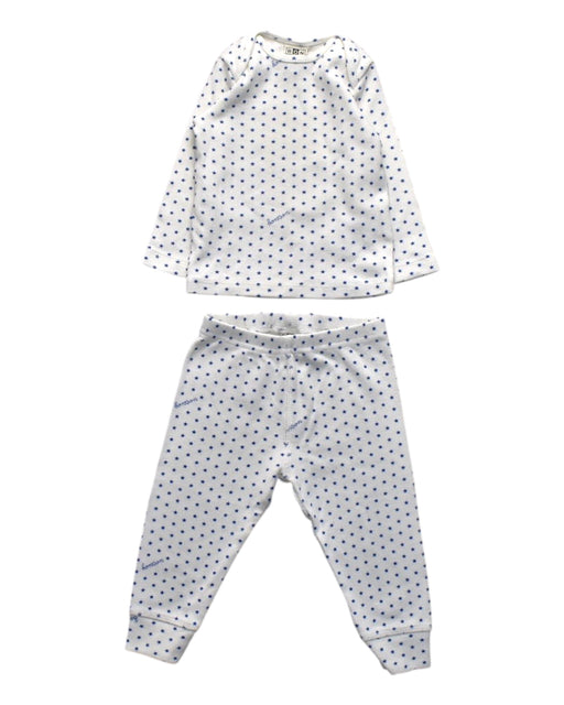 A White Pyjama Sets from Bonton in size 6-12M for boy. (Front View)