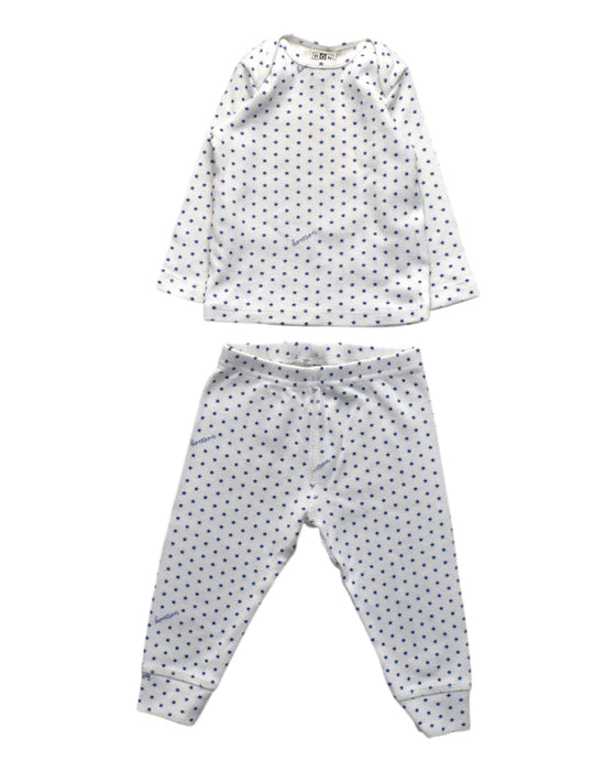 A White Pyjama Sets from Bonton in size 6-12M for boy. (Front View)