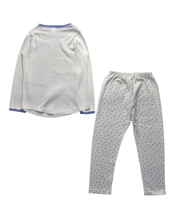 A White Pyjama Sets from Petit Bateau in size 3T for girl. (Back View)