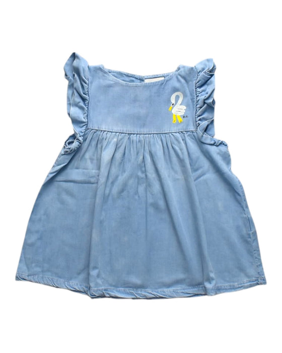 A Blue Sleeveless Dresses from Bobo Choses in size 12-18M for girl. (Front View)