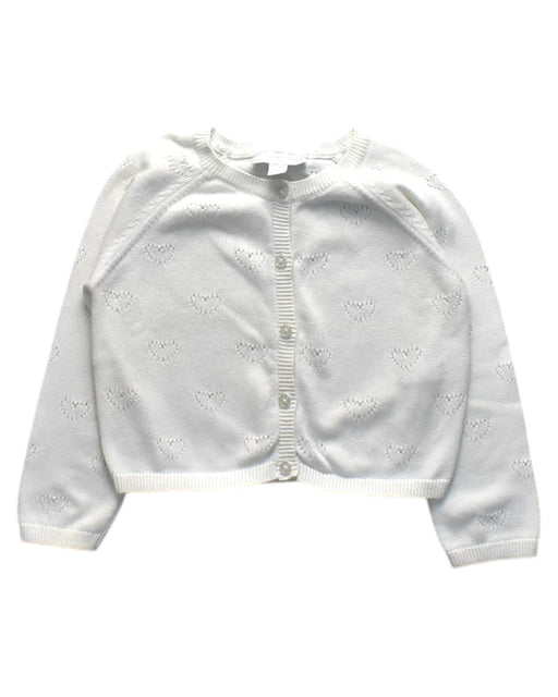 A White Cardigans from The Little White Company in size 2T for girl. (Front View)