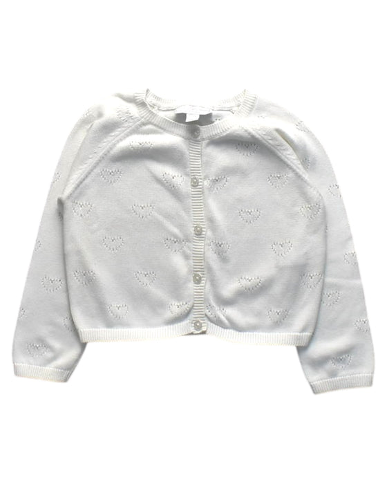 A White Cardigans from The Little White Company in size 2T for girl. (Front View)