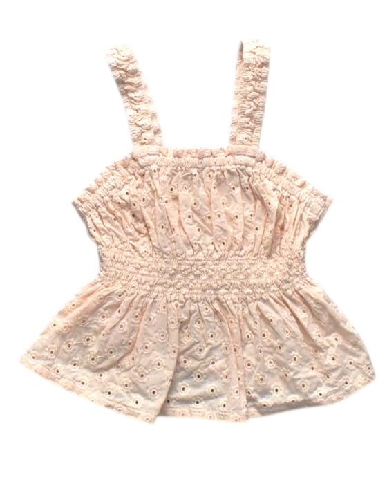A Peach Sleeveless Tops from Gingersnaps in size 3T for girl. (Front View)
