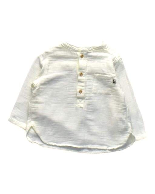 A White Long Sleeve Shirts from Bonton in size 6-12M for boy. (Front View)