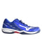 A Blue Sneakers from Mizuno in size 11Y for boy. (Front View)