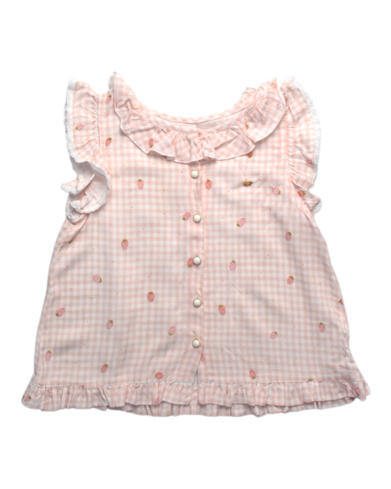 A Pink Sleeveless Shirts from Mi Canesú in size 8Y for girl. (Front View)