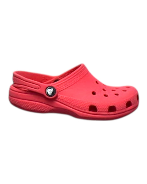 A Red Slip Ons from Crocs in size 6T for boy. (Front View)