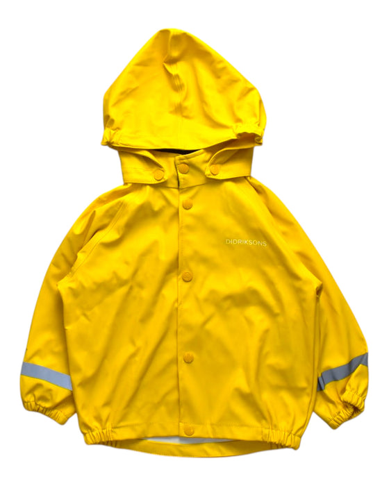 A Yellow Rain Jackets from Didriksons in size 2T for boy. (Front View)
