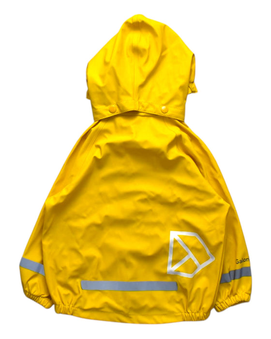 A Yellow Rain Jackets from Didriksons in size 2T for boy. (Back View)
