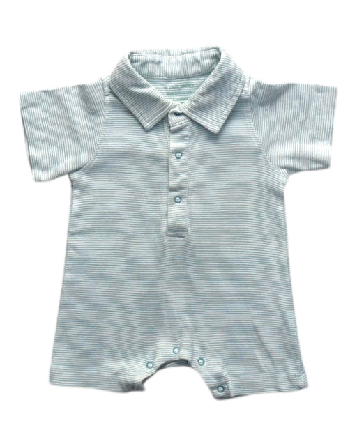 A Blue Short Sleeve Rompers from Le Petit Society in size 3-6M for boy. (Front View)