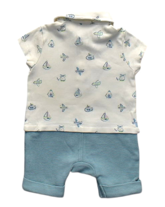 A White Short Sleeve Rompers from Mothercare in size 0-3M for boy. (Back View)
