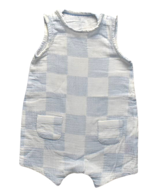 A Blue Sleeveless Rompers from Mothercare in size 3-6M for boy. (Front View)