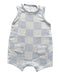 A Blue Sleeveless Rompers from Mothercare in size 3-6M for boy. (Front View)