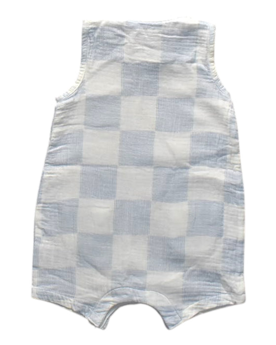A Blue Sleeveless Rompers from Mothercare in size 3-6M for boy. (Back View)