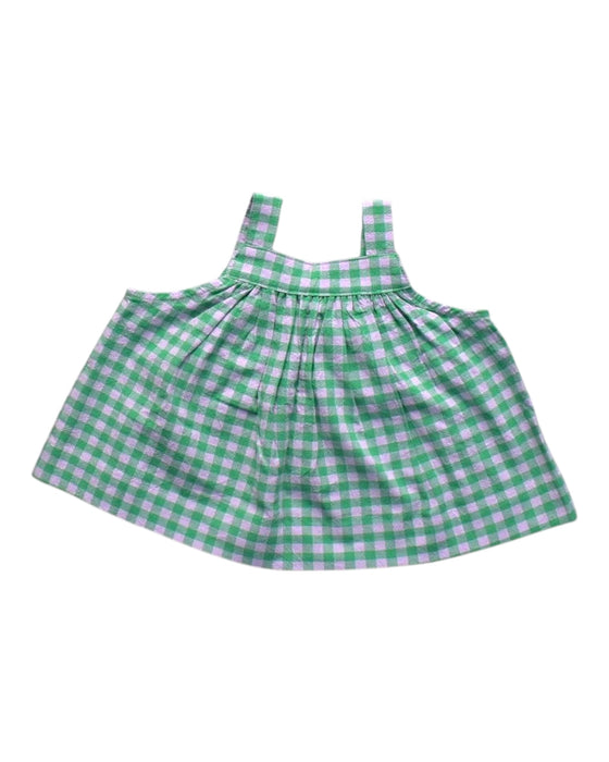 A Green Sleeveless Dresses from Seed in size 3T for girl. (Back View)