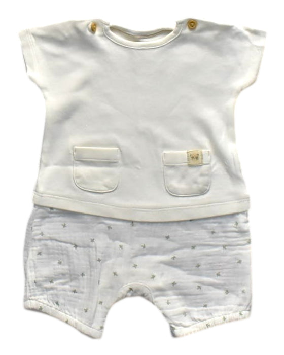 A White Shorts Sets from Mothercare in size 0-3M for boy. (Front View)
